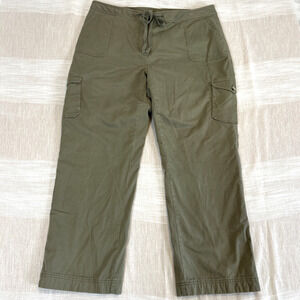 L.L. Bean Women's Favorite Fit Flannel Lined Green Sz 20 Cargo Pants